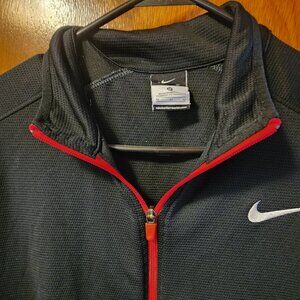 Women's Medium Nike Dri-Fit Black w/ Red Zippers Full Zip Athletic Jacket